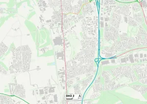 Grafschaft Durham DH3 2 Karte