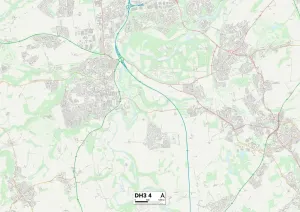 Grafschaft Durham DH3 4 Karte