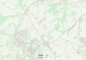 Grafschaft Durham DH8 6 Karte