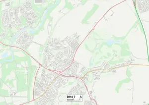 DH - Durham Drucke: Sunderland DH4 7 Karte