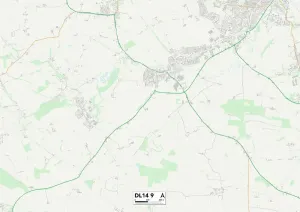 Grafschaft Durham DL14 9 Karte