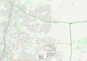 DL - Darlington Drucke: Darlington DL12 Karte