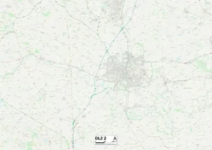 DL - Darlington Drucke: Darlington DL22 Karte