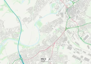 DN - Doncaster Drucke: Doncaster DN4 0 Karte