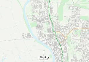 DN - Doncaster Drucke: West Lindsey DN21 2 Karte