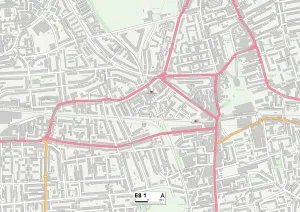 E - London E Drucke: Hackney E8 1 Karte