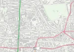 E - London E Drucke: Hackney E8 2 Karte
