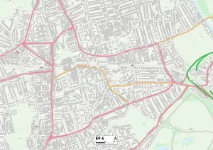 E - London E Drucke: Hackney E9 Karte