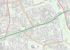 E - London E Drucke: Turm von Hacke, London E1 - Karte