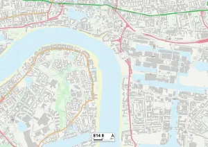 E - London E Drucke: Turm von Hackney E14 8 Karte