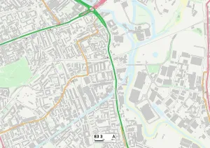 E - London E Drucke: Turm von Hackney E3 Karte
