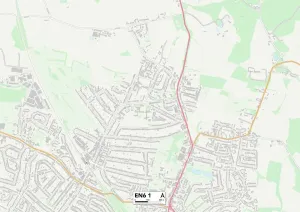 Gerahmter Druck : Hertsmere EN6 1 Karte Gerahmter Druck : Hertsmere EN6 1 Karte