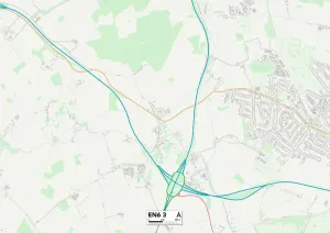 Gerahmter Druck : Hertsmere, EN6 3 Karte Gerahmter Druck : Hertsmere, EN6 3 Karte