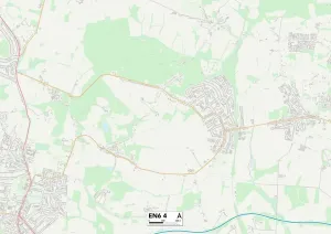 Gerahmter Druck : Hertsmere EN6 4 Karte Gerahmter Druck : Hertsmere EN6 4 Karte