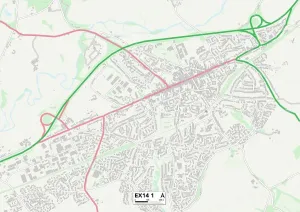 Exeter EX14 1 Karte