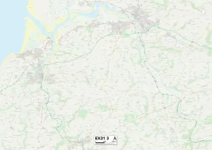 Gerahmter Druck : Exeter EX31 3 Karte