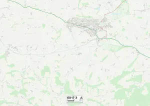 Mitteldevon Exeter EX17 3 Karte