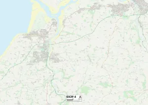 EX - Exeter Drucke: Torridge, Exeter, Devon - MAP