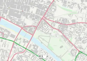G - Glasgow Drucke: Glasgow G1 5 Karte