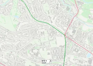 G - Glasgow Drucke: Glasgow G13 1 Karte