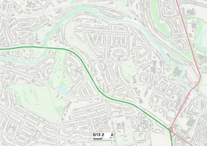 G - Glasgow Drucke: Glasgow G13 2 Karte