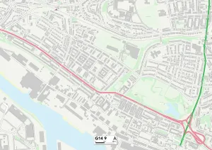 G - Glasgow Drucke: Glasgow G14 9 Karte