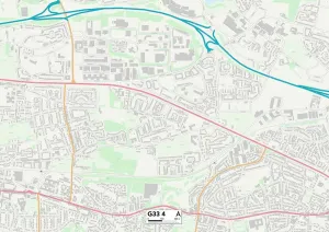 G - Glasgow Drucke: Glasgow G33 4 Karte