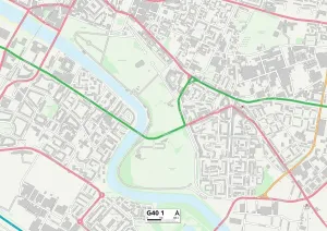 G - Glasgow Drucke: Glasgow, G 4 0 , Karte