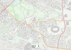 G - Glasgow Drucke: Glasgow, G42 9 Karte