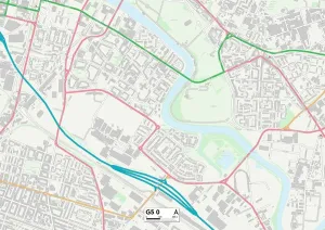G - Glasgow Drucke: Glasgow G5 0 Karte