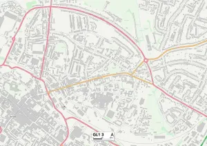 GL - Gloucester Drucke: Gloucester GL1 3 Karte