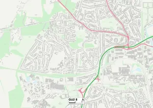 GU - Guildford Drucke: Kraftwerk Guildford GU2 8 Karte