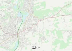 Gerahmter Druck : Rushmoor, GU12 6 Karte Gerahmter Druck : Rushmoor, GU12 6 Karte