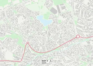 GU - Guildford Drucke: Woking GU21 3 Karte