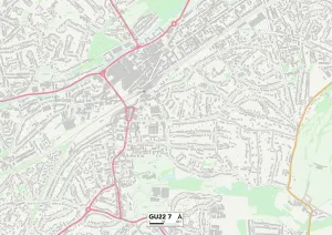GU - Guildford Drucke: Woking GU22 7 Karte