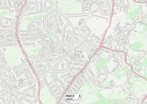 HA - Harrow Drucke: Harrow HA2 0 Karte