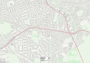 HA - Harrow Drucke: Harrow HA3 9 Karte