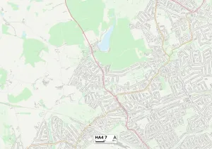 Gerahmter Druck : Hillingdon, HA4 7 Karte Gerahmter Druck : Hillingdon, HA4 7 Karte
