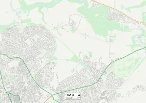 HG - Harrogate Drucke: Harrogate HG1 4 Karte