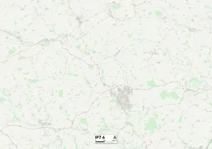 Gerahmter Druck : Ipswich IP7 6 Karte