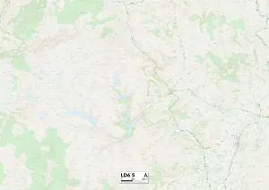 Gerahmter Druck : Llandrindod Wells, LD 6 5 Karte Gerahmter Druck : Llandrindod Wells, LD 6 5 Karte