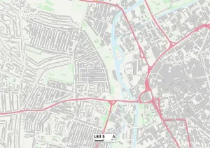 LE - Leicester Drucke: Leicester LE3 5 Karte