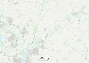 Leicester, Leicaster, LLE 7-4 Karte