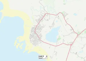 LL - Llandudno Drucke: Wales, Anglesey, LL64 5 Karte