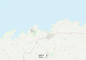 Gerahmter Druck : Wales, Anglesey, LL 6 / 7 0 Karte Gerahmter Druck : Wales, Anglesey, LL 6 / 7 0 Karte