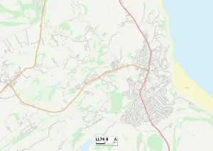 Wales Anglesey LL74 8 Karte