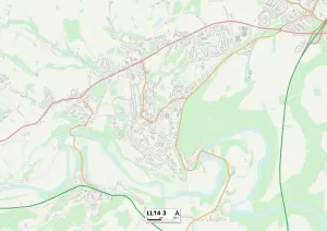 Wrexham, LL 14 3 Karte