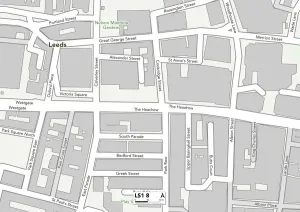 Gerahmter Druck : Leeds Ls1 8 Karte