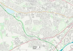 LS - Leeds Drucke: Leeds LS12 4 Karte