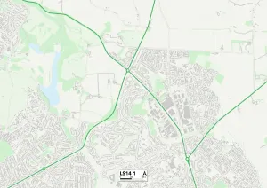 LS - Leeds Drucke: Leeds LS14 1 Karte